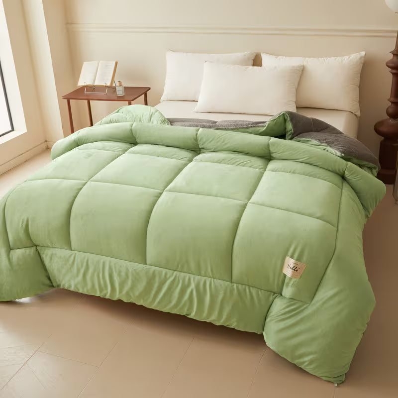 Couette d'hiver épaisse en velours de lait double face