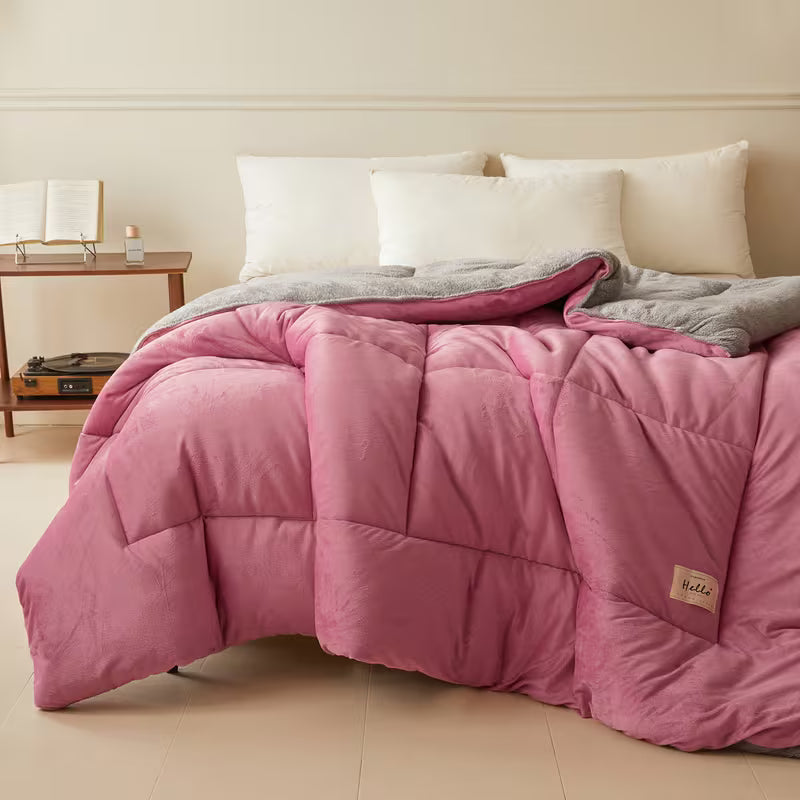 Couette d'hiver épaisse en velours de lait double face
