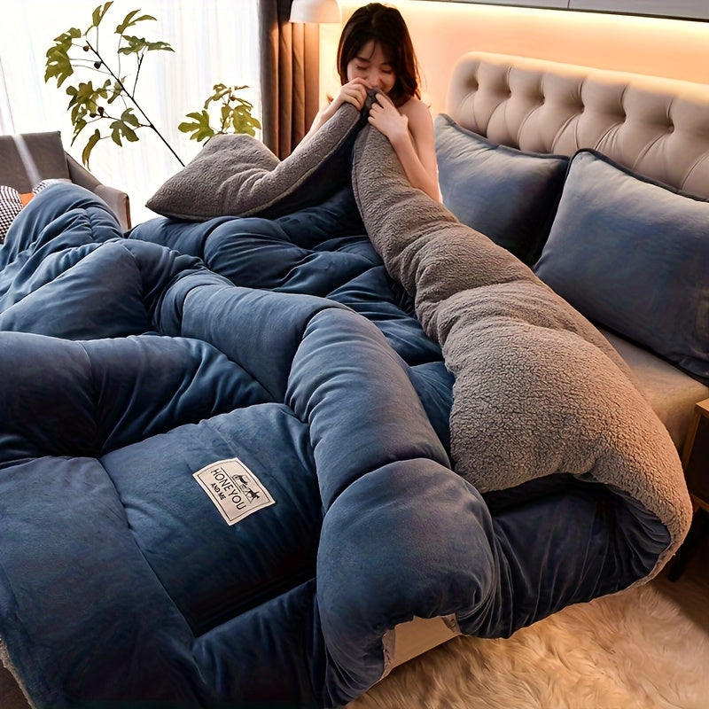 Couette d'hiver épaisse en velours, doublure effet mouton — vue 7
