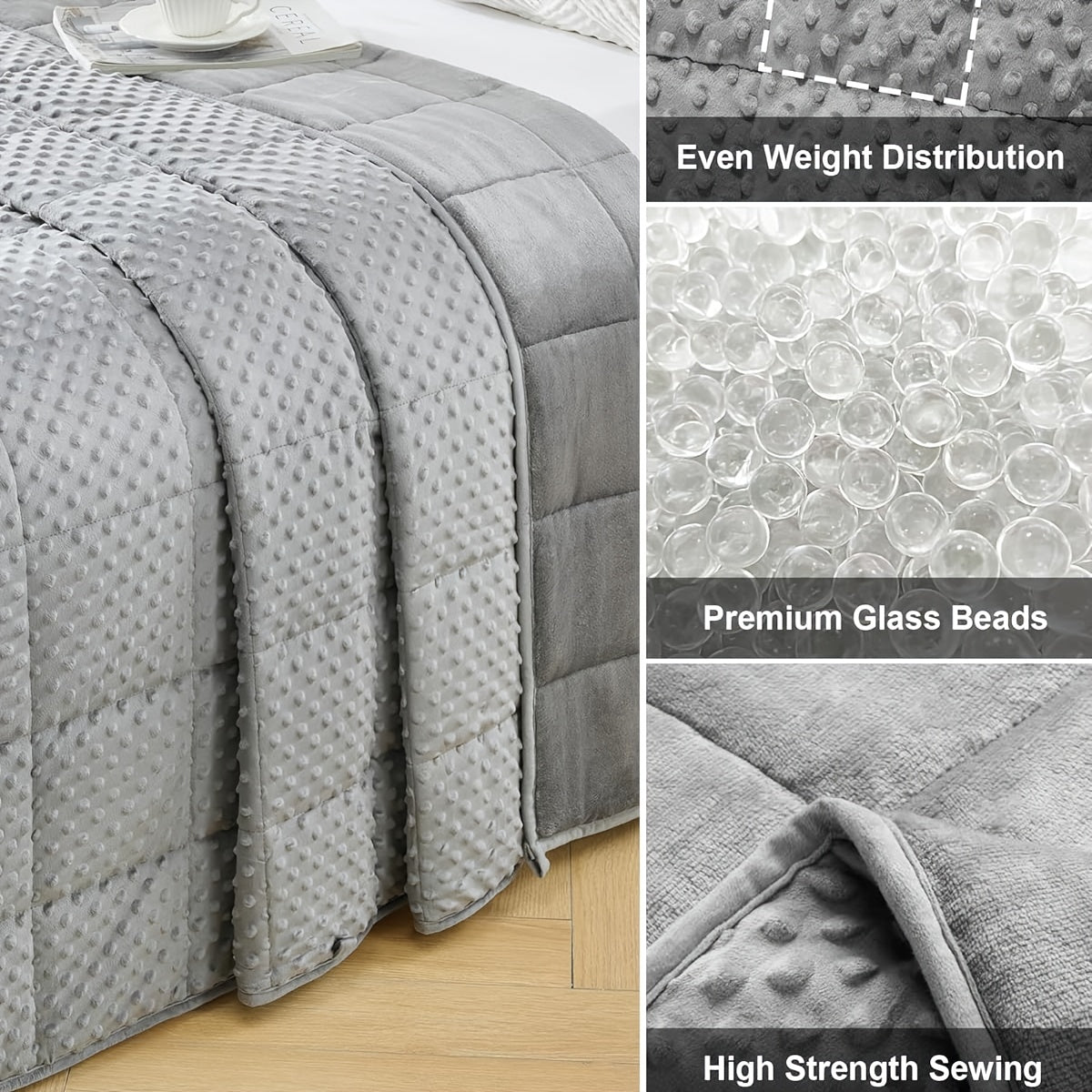 Couette lestée 2,27 kg en minky double face