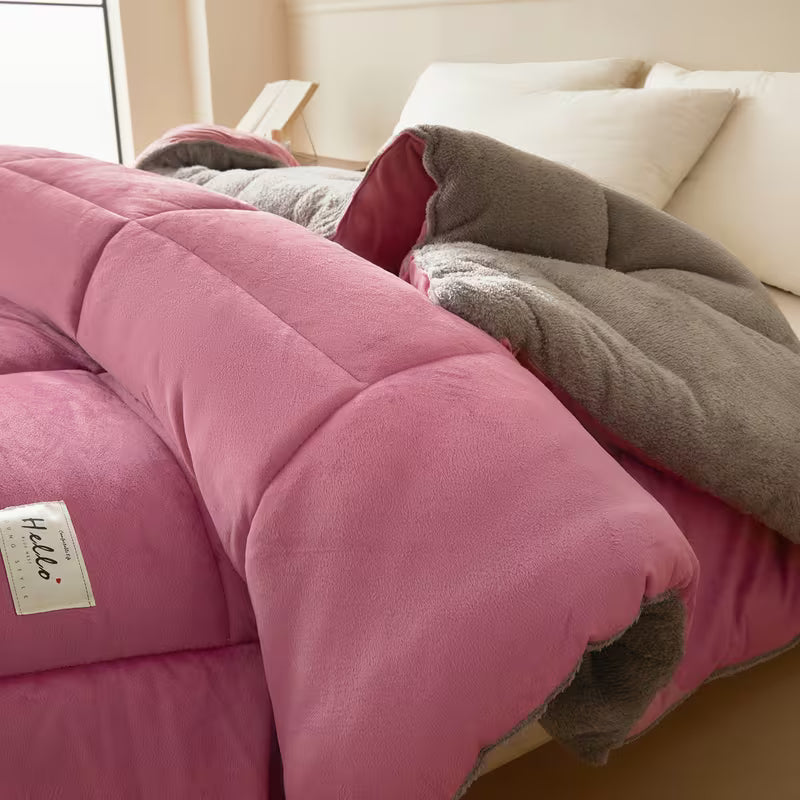 Couette d'hiver épaisse en velours de lait double face