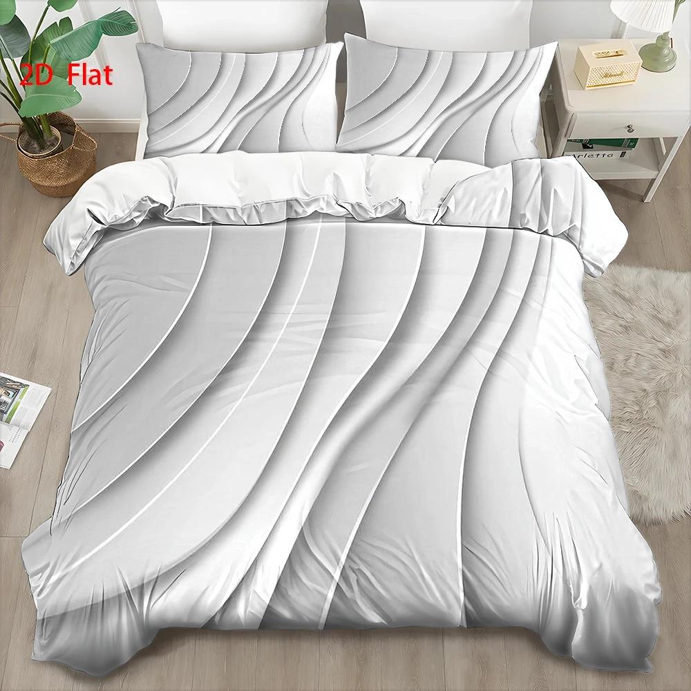 Housse de couette, courbes abstraites en trompe- 'œil