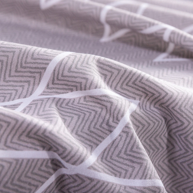 Housse de couette coton à grands carreaux marine et taupe