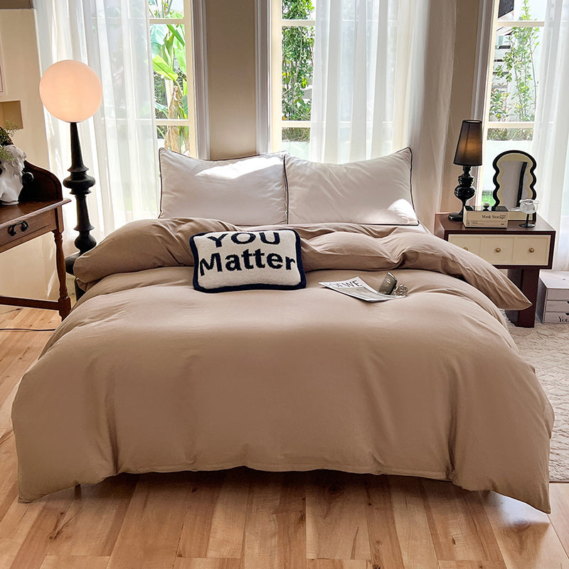 Housse de couette en coton uni, neuf formats au choix