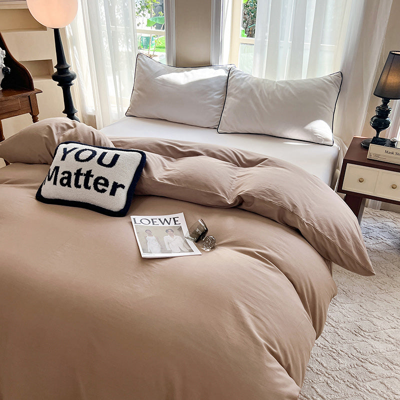 Housse de couette en coton uni, neuf formats au choix