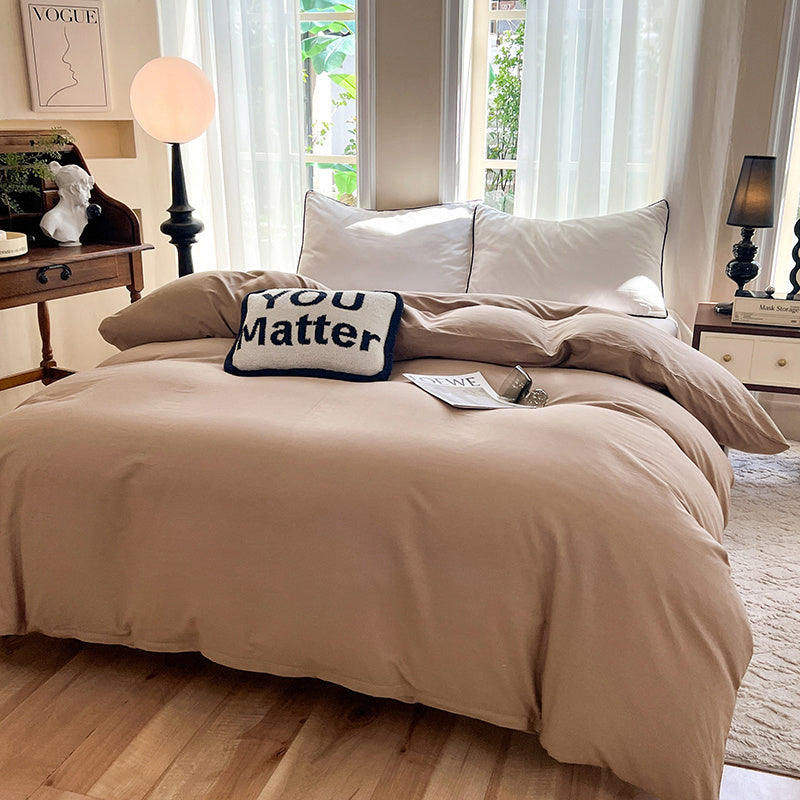 Housse de couette en coton uni, neuf formats au choix