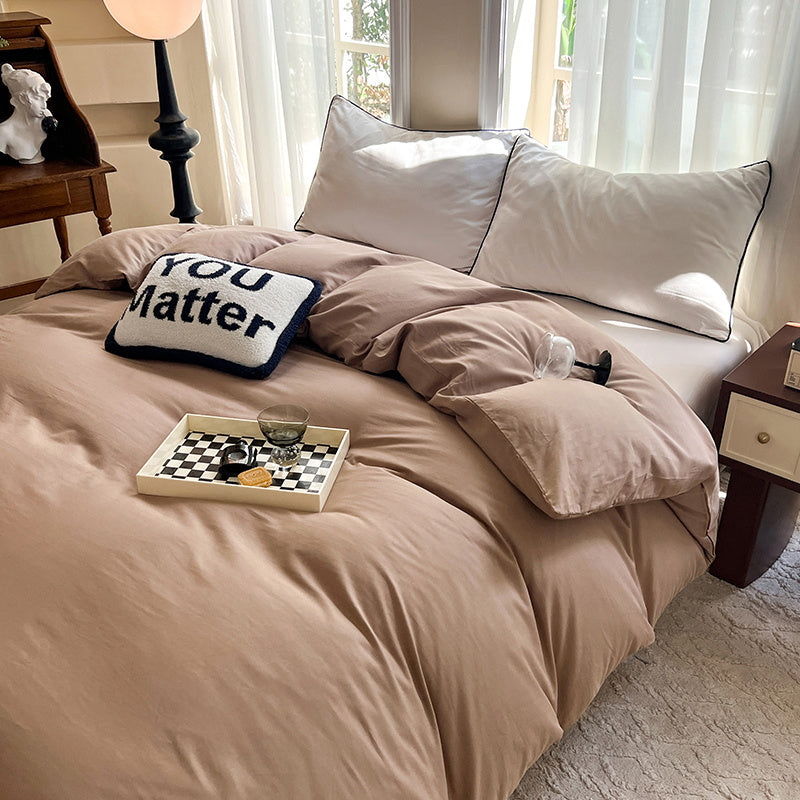 Housse de couette en coton uni, neuf formats au choix