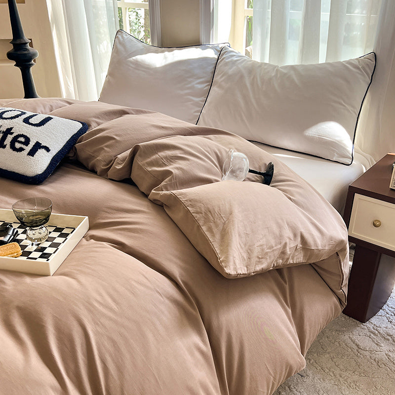 Housse de couette en coton uni, neuf formats au choix