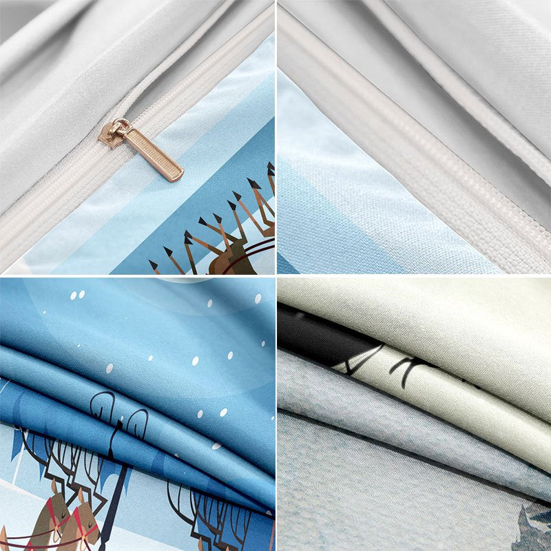 Housse de couette damas sur fond, 5 tailles