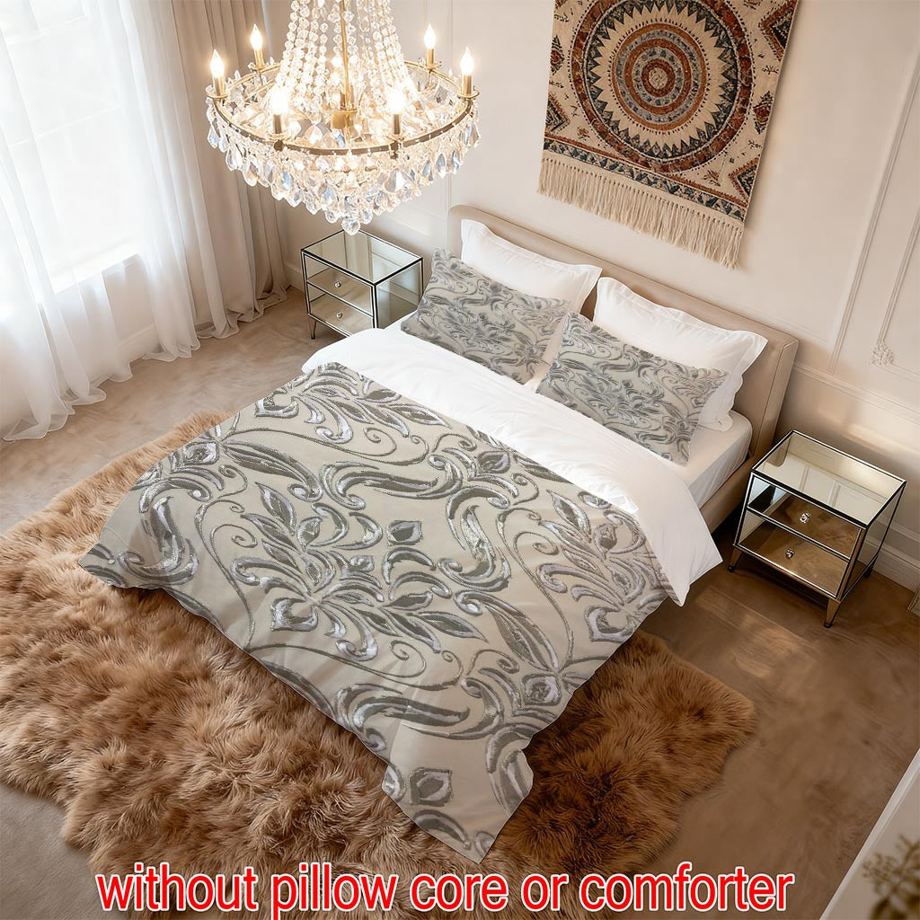 Housse de couette damas sur fond, 5 tailles