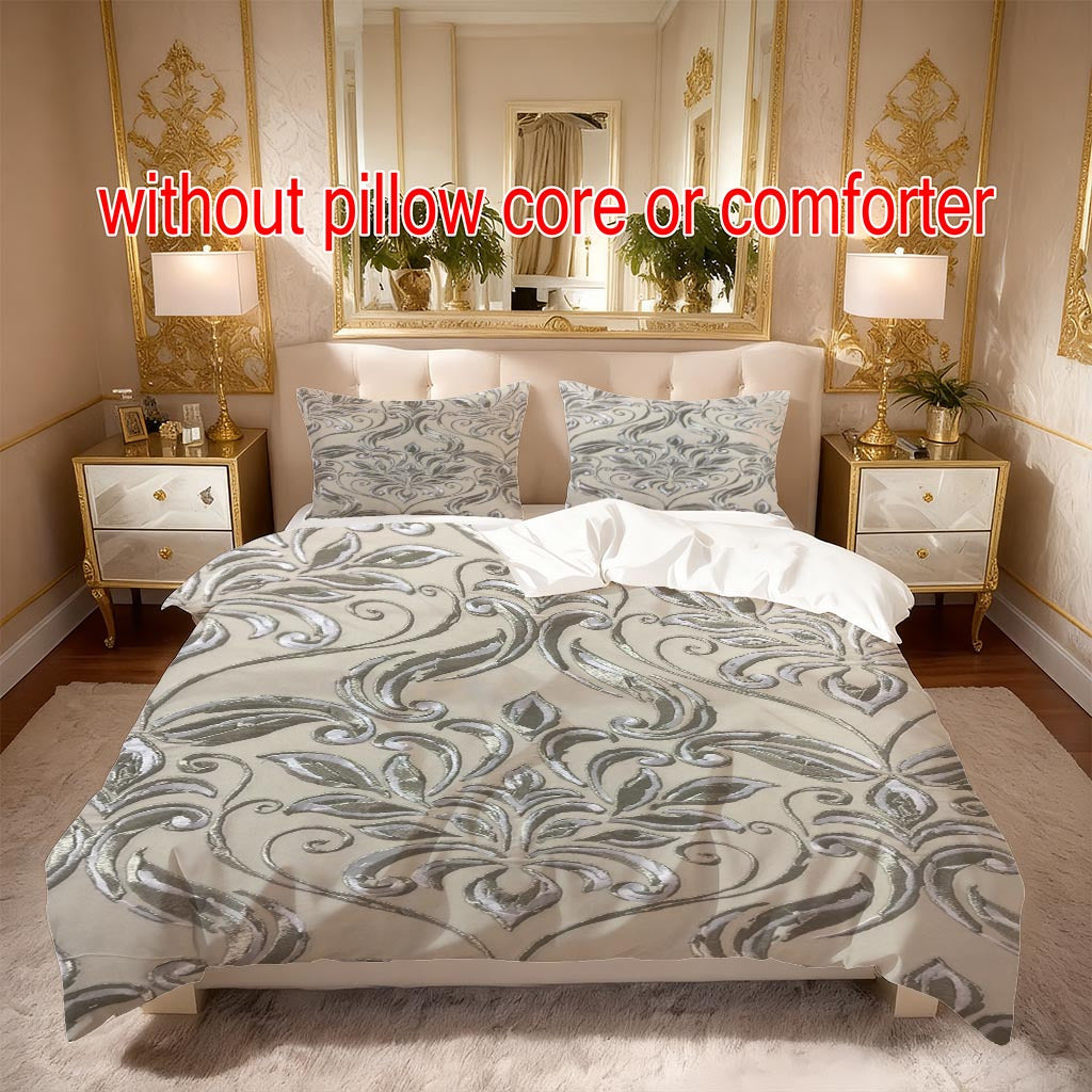 Housse de couette damas sur fond, 5 tailles