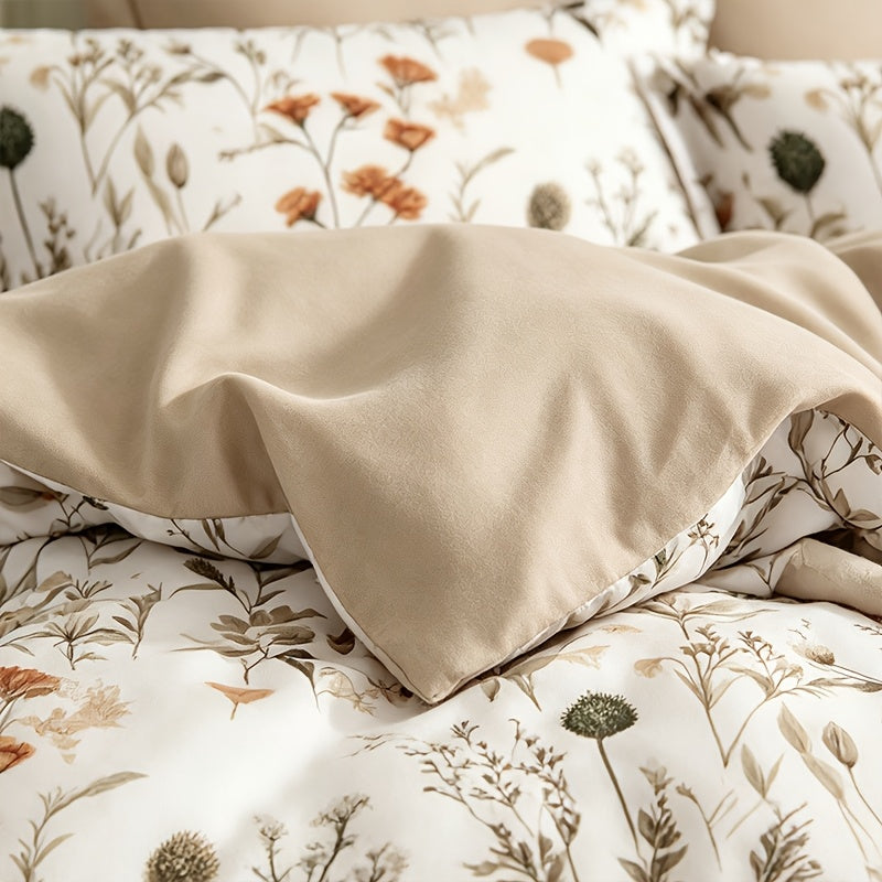 Housse de couette fleurs des champs, réversible
