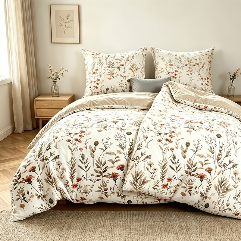 Housse de couette fleurs des champs, réversible