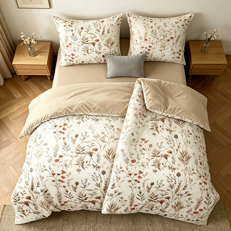 Housse de couette fleurs des champs, réversible