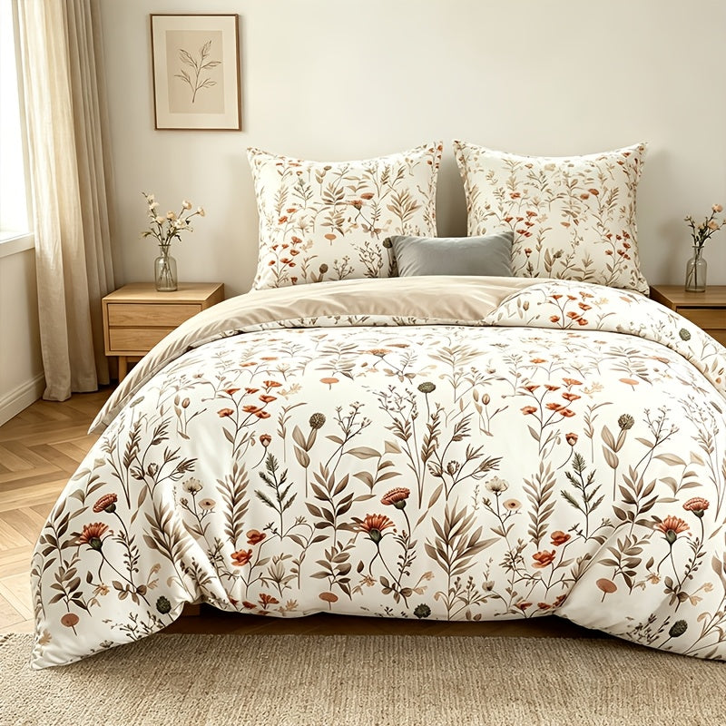 Housse de couette fleurs des champs, réversible
