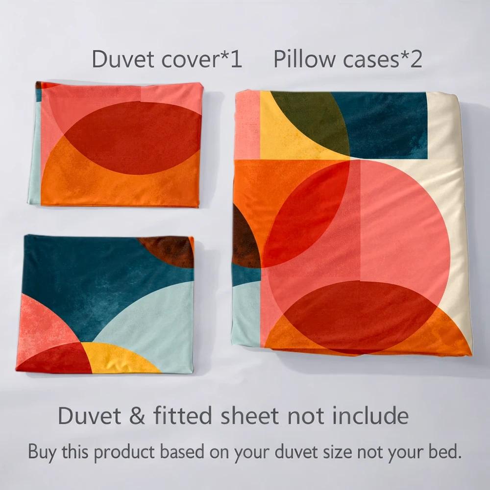 Housse de couette multicolore à grands cercles géométriques