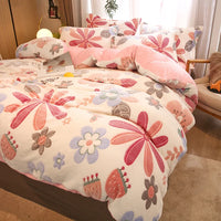 Housse de couette en polaire corail imprimée, neuf motifs