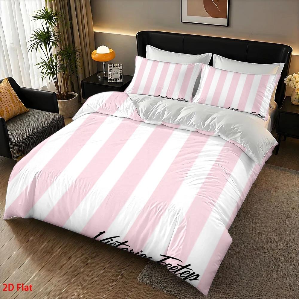 Housse de couette à rayures, 3 pièces