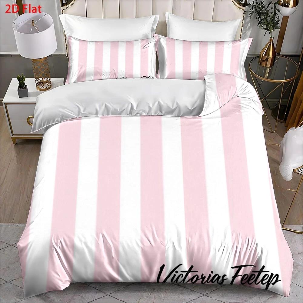 Housse de couette à rayures, 3 pièces
