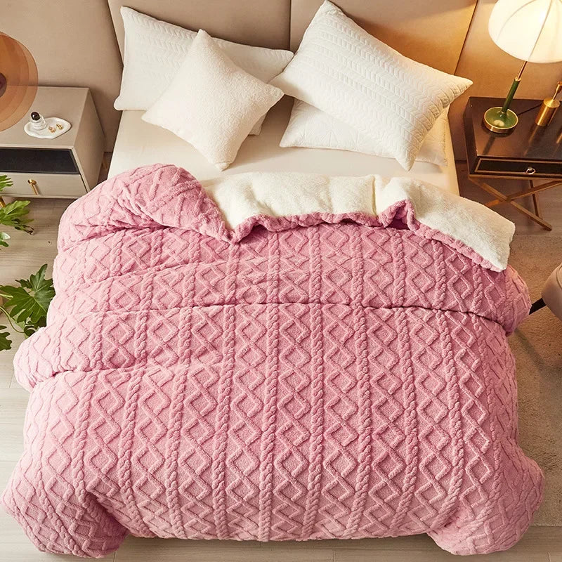 Housse de couette toucher cachemire, doublée sherpa chaude