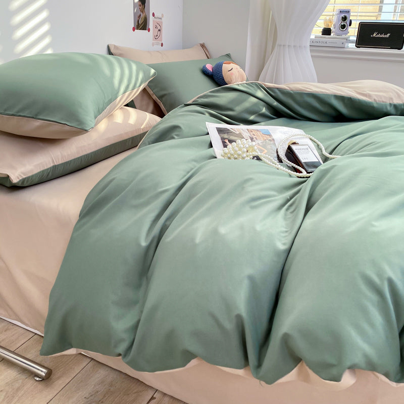 Housse de couette unie bicolore, microfibre douce et légère — vue 12