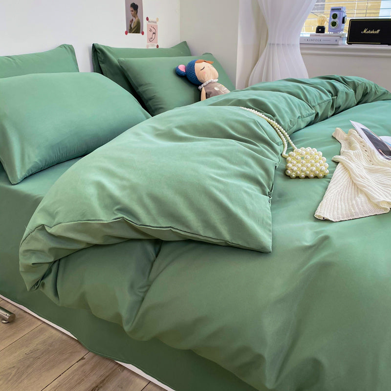 Housse de couette unie bicolore, microfibre douce et légère — vue 3