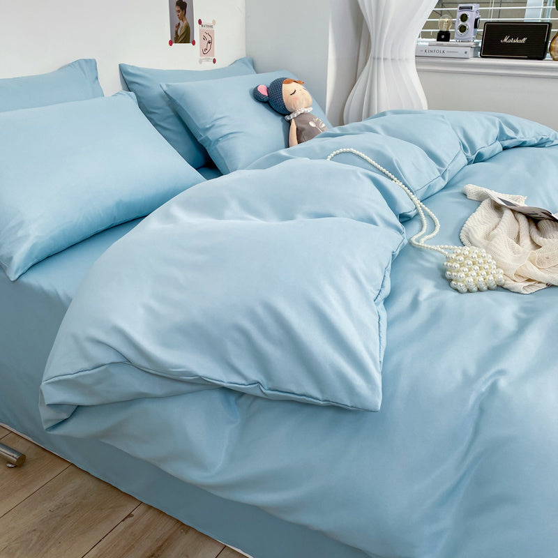 Housse de couette unie bicolore, microfibre douce et légère — vue 6