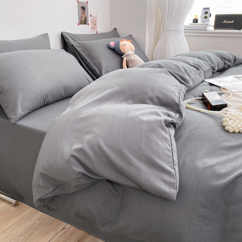Housse de couette unie bicolore, microfibre douce et légère — vue 7