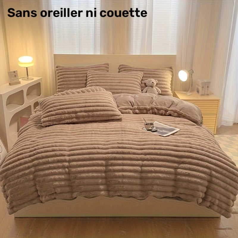 Housse de couette velours côtelé, parure 3 pièces