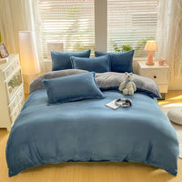 Housse de couette velours de lait bicolore, six teintes