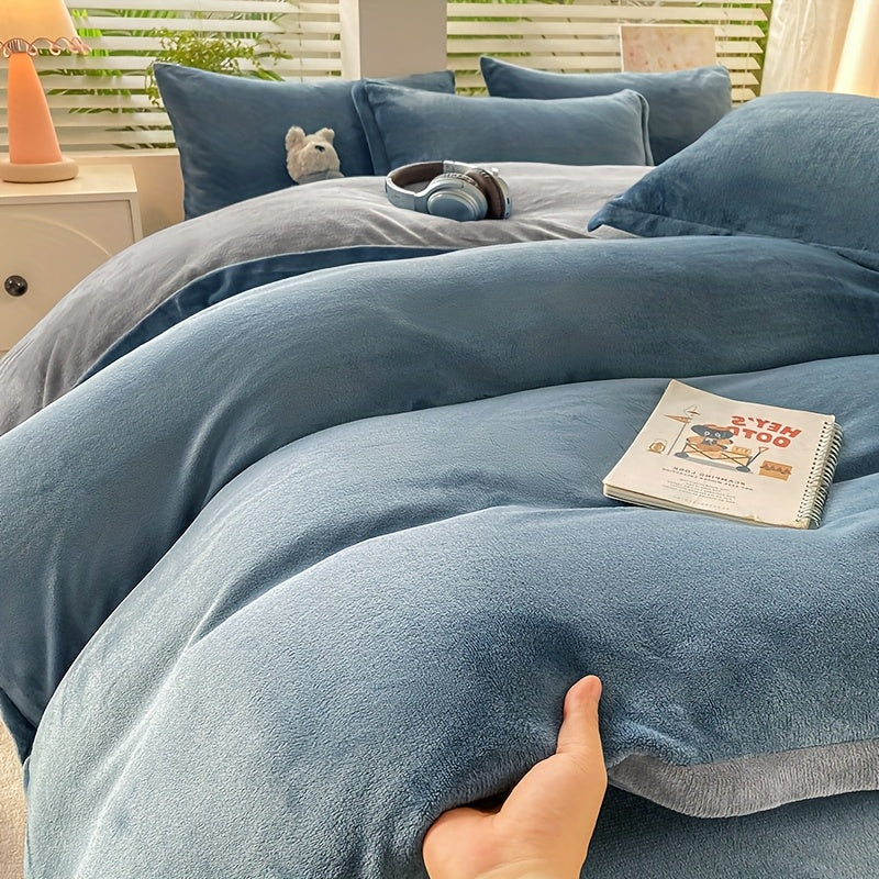Housse de couette velours de lait bicolore, six teintes