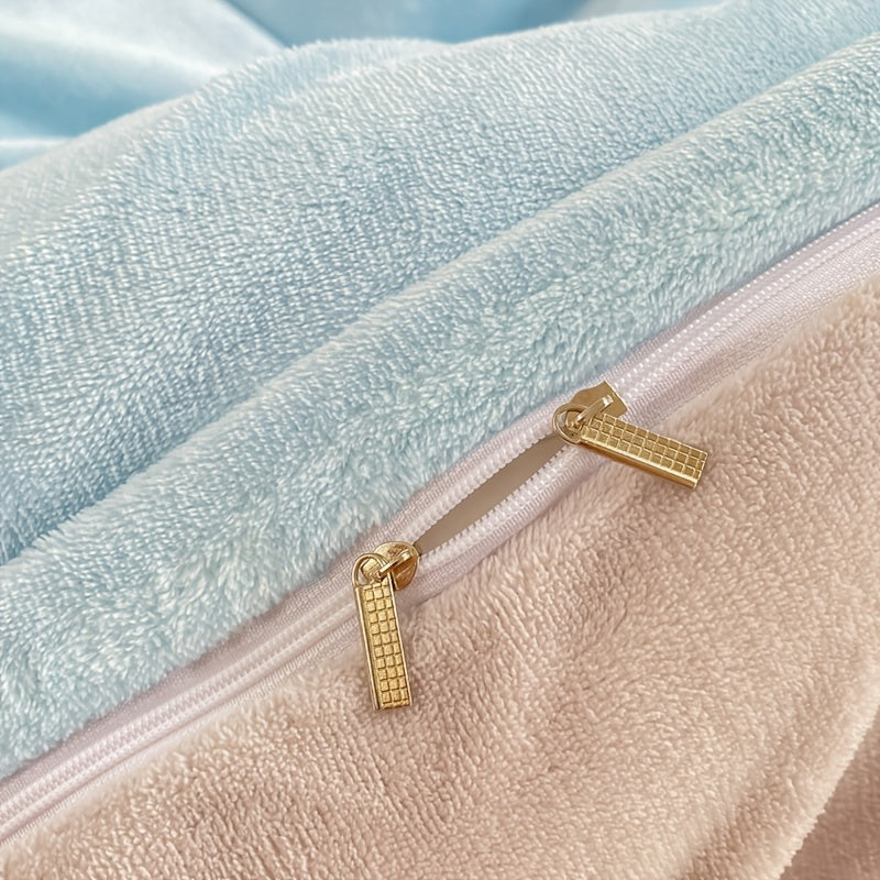 Housse de couette velours de lait bicolore, six teintes