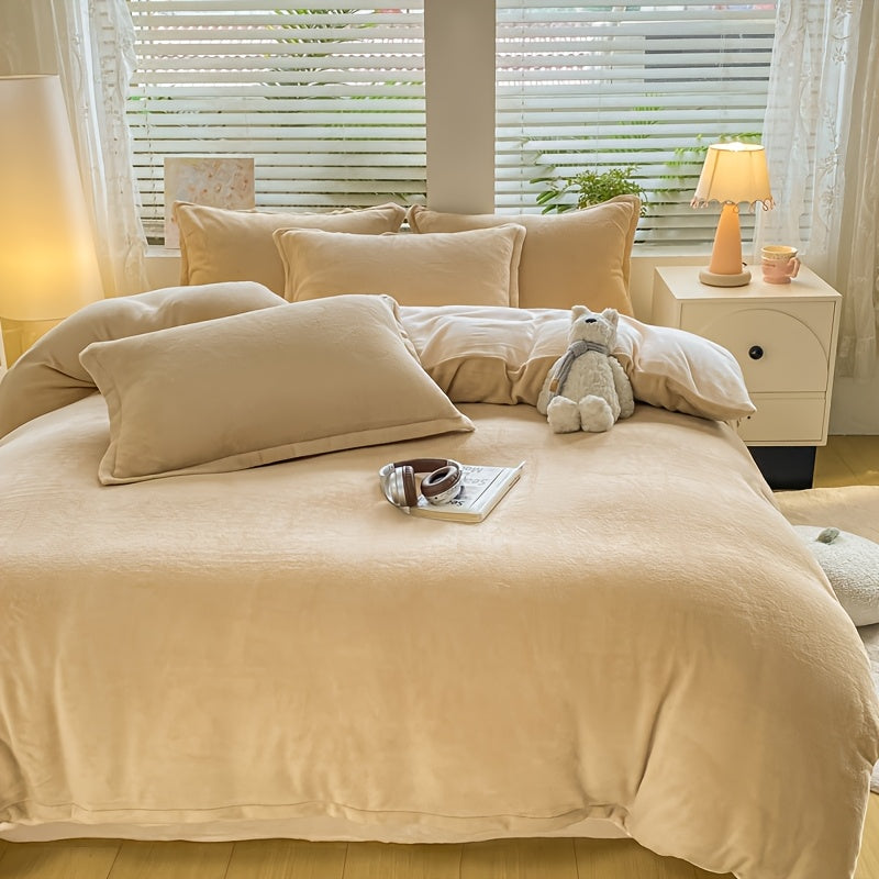 Housse de couette velours de lait bicolore, six teintes