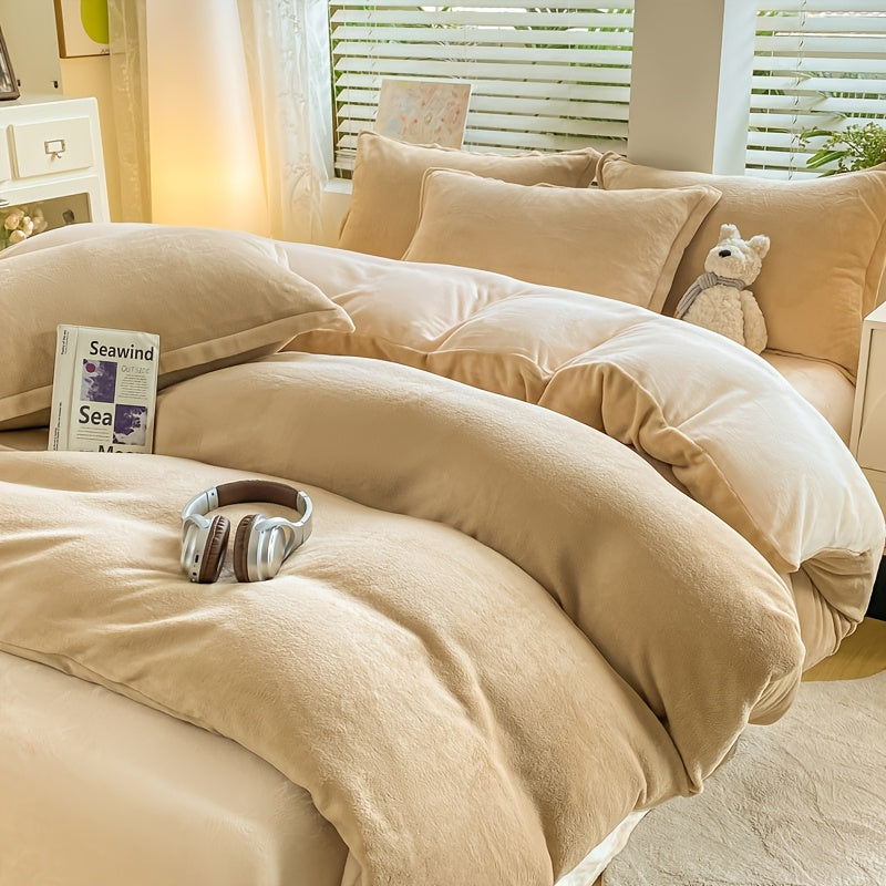 Housse de couette velours de lait bicolore, six teintes