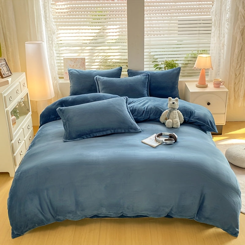Housse de couette velours de lait bicolore, six teintes