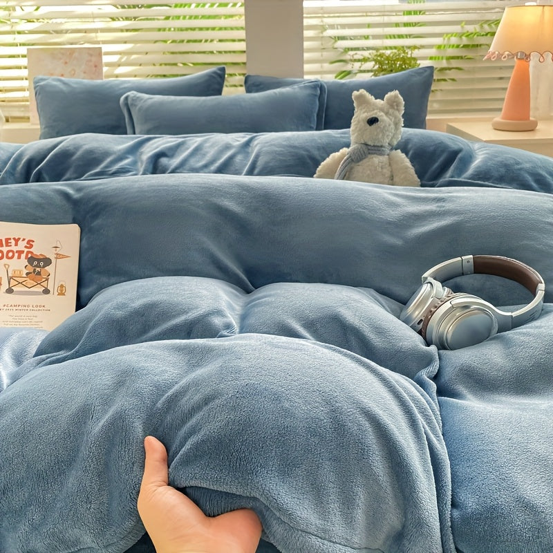 Housse de couette velours de lait bicolore, six teintes