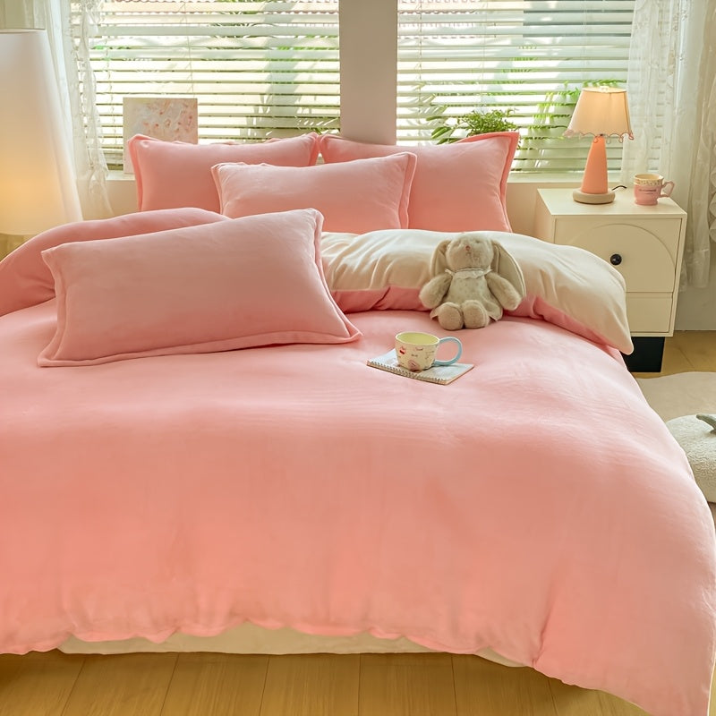 Housse de couette velours de lait bicolore, six teintes