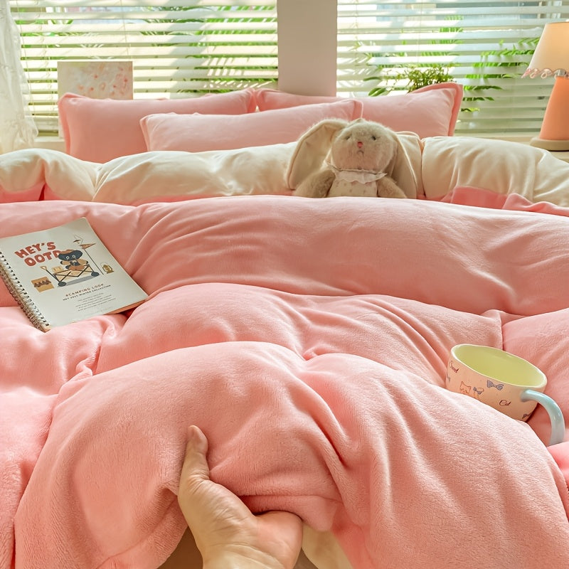 Housse de couette velours de lait bicolore, six teintes
