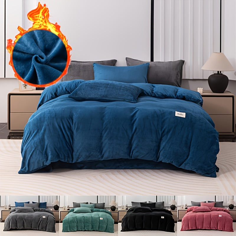 Housse de couette velours de lait épais, cinq teintes sombres