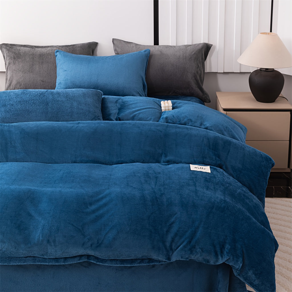 Housse de couette velours de lait épais, cinq teintes sombres