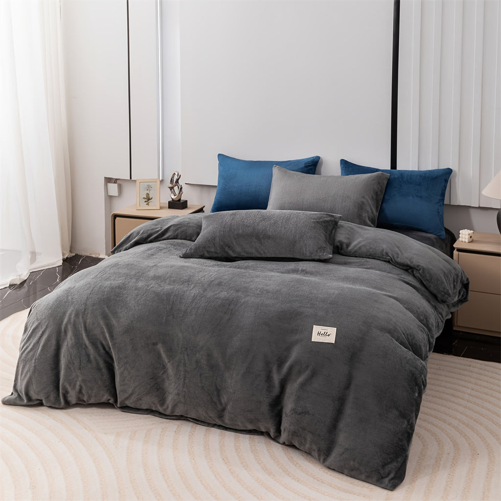 Housse de couette velours de lait épais, cinq teintes sombres