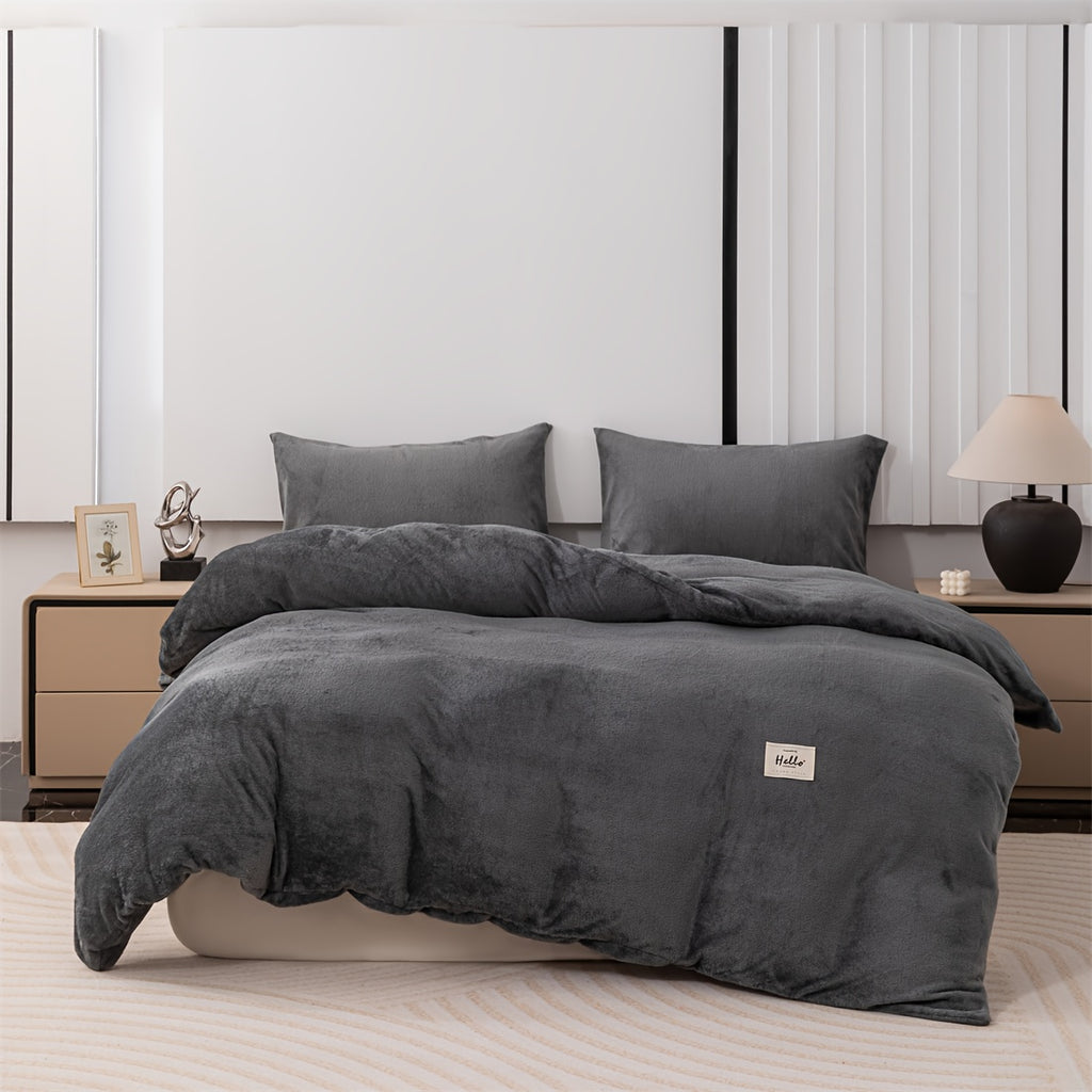 Housse de couette velours de lait épais, cinq teintes sombres