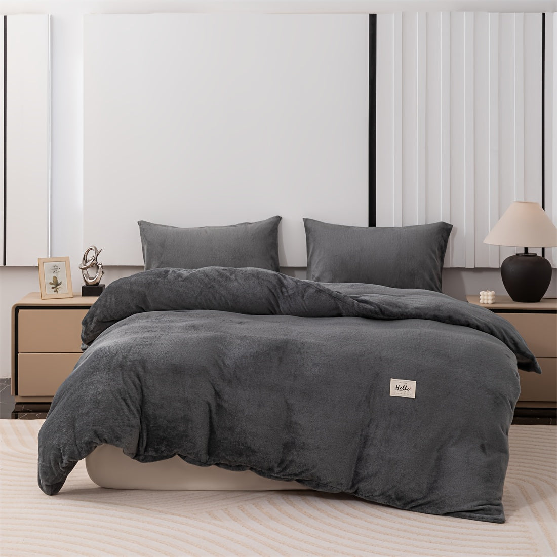 Housse de couette velours de lait épais, cinq teintes sombres
