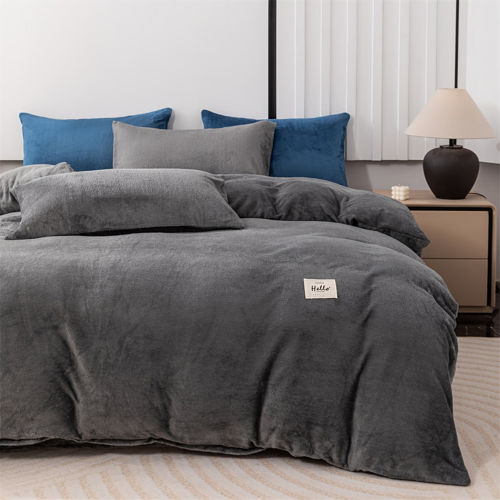 Housse de couette velours de lait épais, cinq teintes sombres