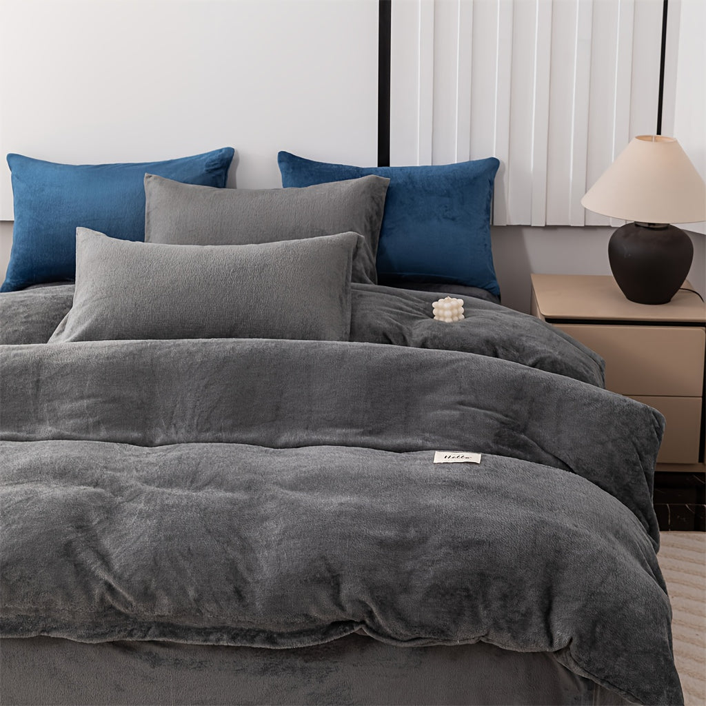 Housse de couette velours de lait épais, cinq teintes sombres