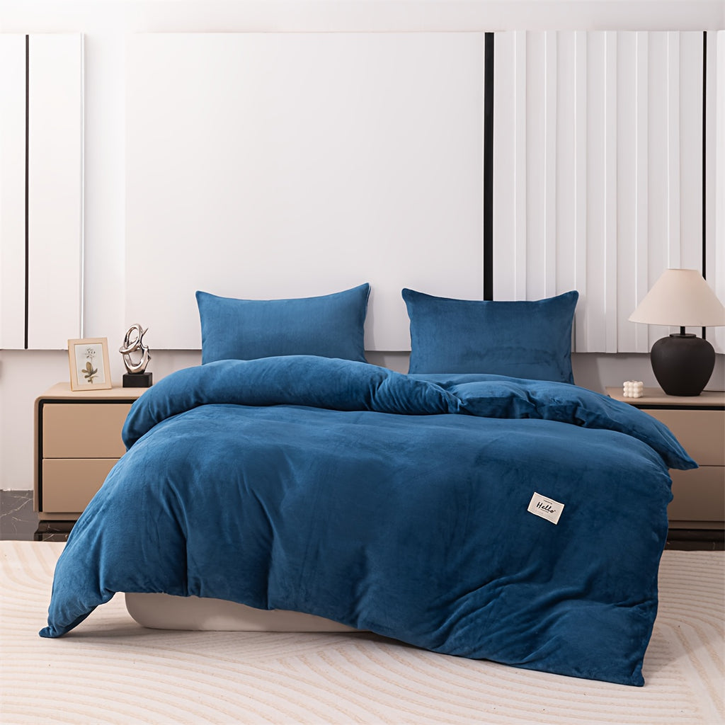 Housse de couette velours de lait épais, cinq teintes sombres