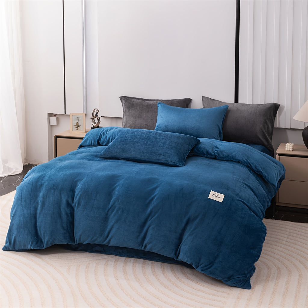 Housse de couette velours de lait épais, cinq teintes sombres