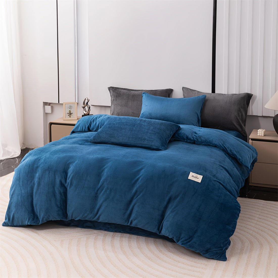 Housse de couette velours de lait épais, cinq teintes sombres