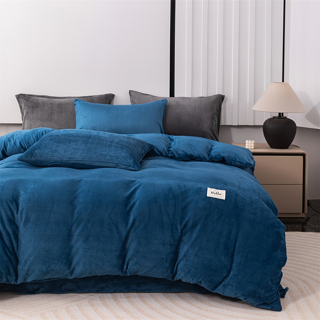 Housse de couette velours de lait épais, cinq teintes sombres