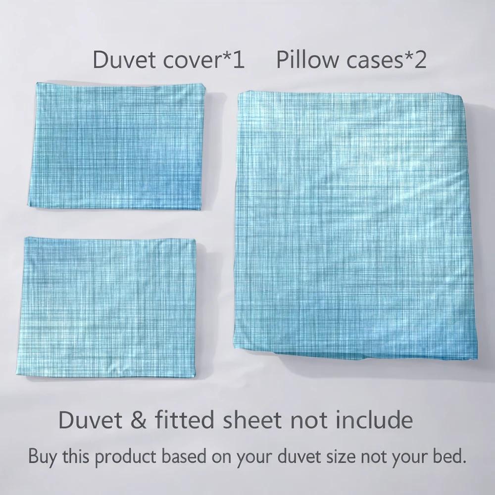 Housse de couette bleu clair dégradé, parure 3 pièces zippée